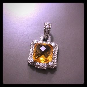 Judith Ripka .925 CANARY CRYSTAL and CZ PENDENT